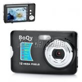 12MP 8X zoom da câmera digital portátil com Slot SD - Preto